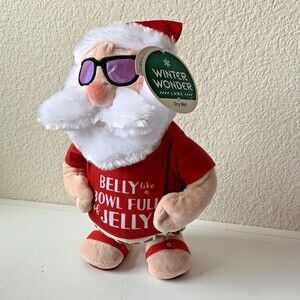 Gemmy Plush dancing Santa Claus "Belly bowl of jelly animated 13" Christmas  NWT